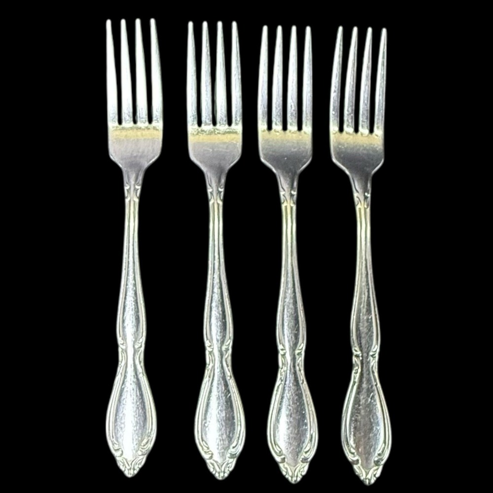Stainless By Oneida Ltd Deluxe STRATHMORE  Flatware 4-Dinner Forks‎